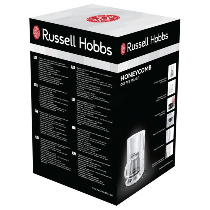 Кавоварка Russell Hobbs крапельна Honeycomb 1.25л, мелена, білий