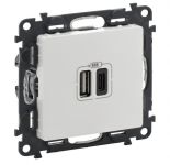 Розетка USB-A+USB-С Legrand Valena LIFE, 3А, 5V, білий