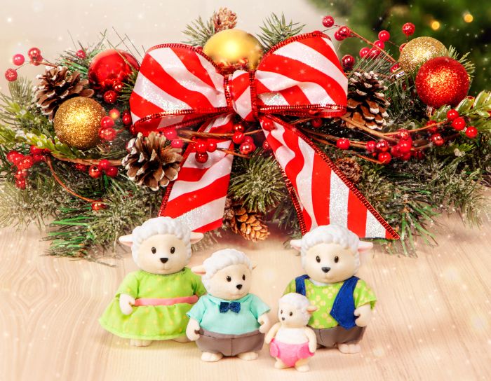 Набор фигурок Li'l Woodzeez Семья Овечек 4ед, книжка EN