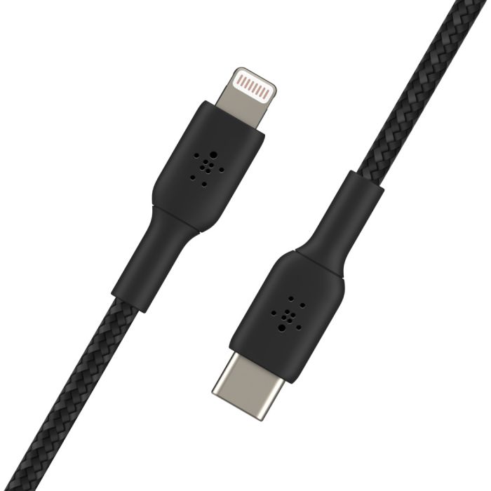 Кабель USB-C > Lightning заряджання/синхронізації Belkin 1м, 30Вт, Type-C, плетений, чорний