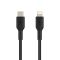 Кабель USB-C > Lightning заряджання/синхронізації Belkin 1м, 30Вт, Type-C, плетений, чорний