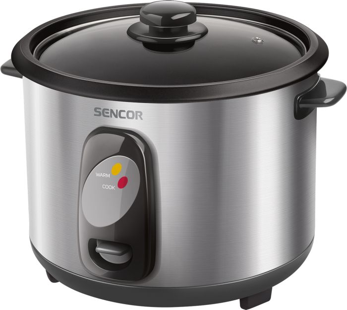 Рисоварка Sencor, 500Вт, чаша-1,5л, електр. керування , знімна кришка, нерж. сталь, сірий