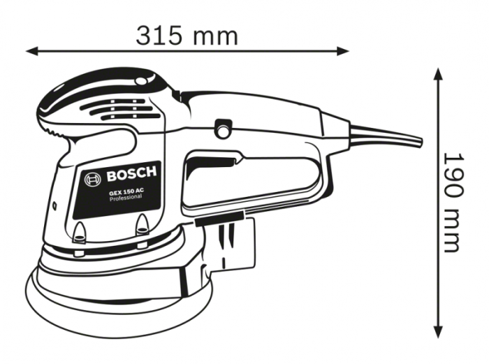 Шліфмашина ексцентрикова Bosch Professional GEX 34-151 340Вт 150мм 12000об/хв 2.4кг