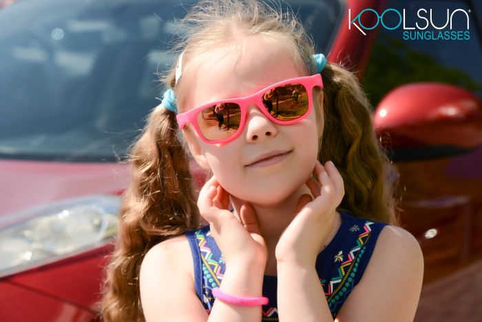 Детские солнцезащитные очки Koolsun Wave, 3-10р, неоново-розовый