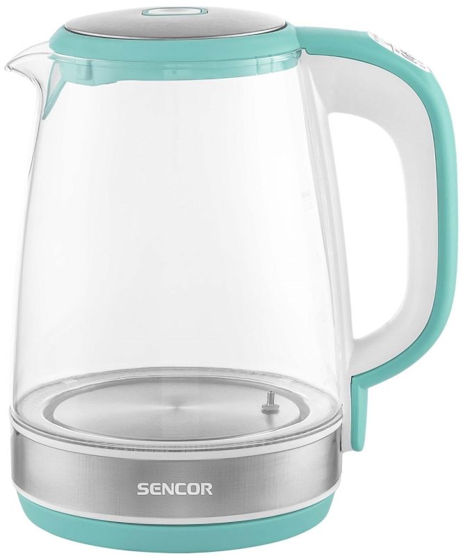 Электрочайник Sencor 2л, Strix, стекло, 5 темп.реж, зеленый