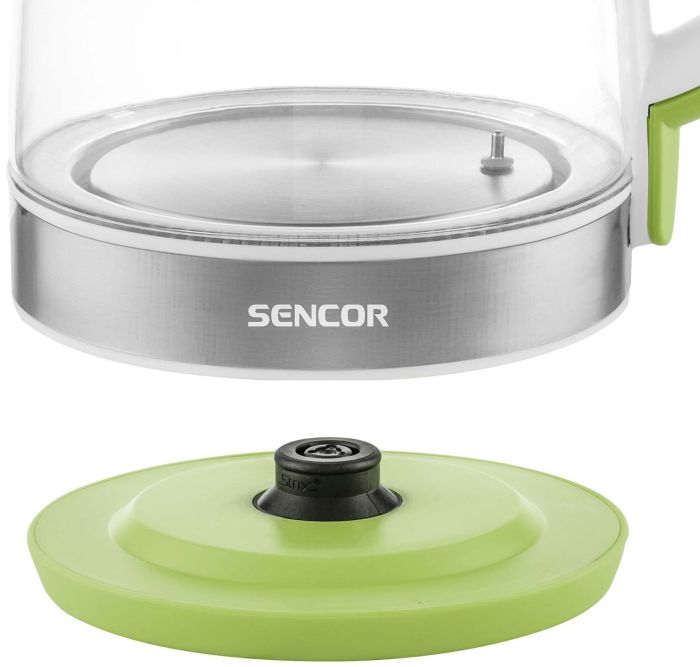 Электрочайник Sencor 2л, Strix, стекло, 5 темп.реж, салатовый