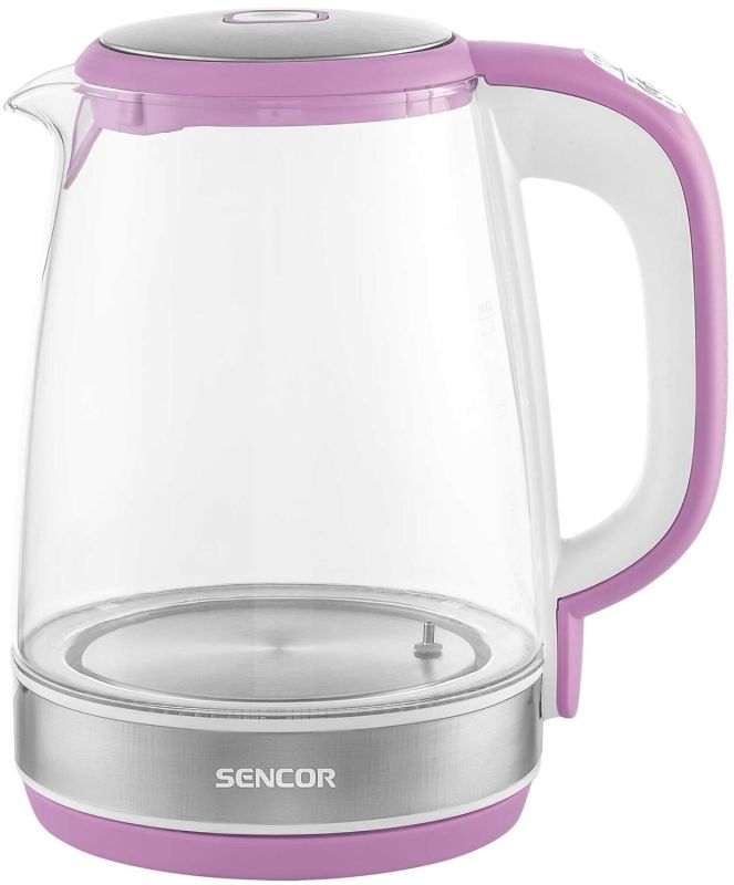 Электрочайник Sencor 2л, Strix, стекло, 5 темп.реж,лиловый