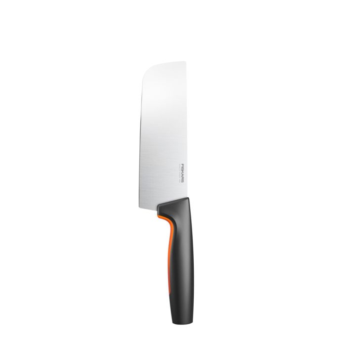 Кухонный нож поварской Nakiri Fiskars Functional Form, 15.8см, нержавеющая сталь, пластик, черный