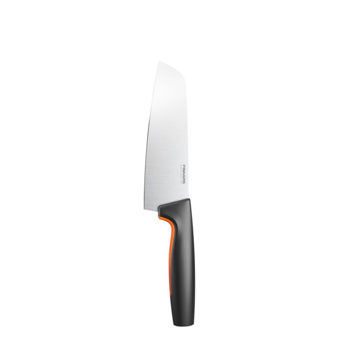 Кухонный нож кухонный Santoku Fiskars Functional Form, 16см, нержавеющая сталь, пластик, черный