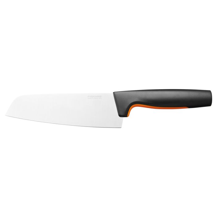 Кухонный нож кухонный Santoku Fiskars Functional Form, 16см, нержавеющая сталь, пластик, черный