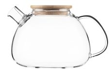 Заварник Ardesto Midori Bubble, 1500мл, боросилікатне скло, бамбук, прозорий