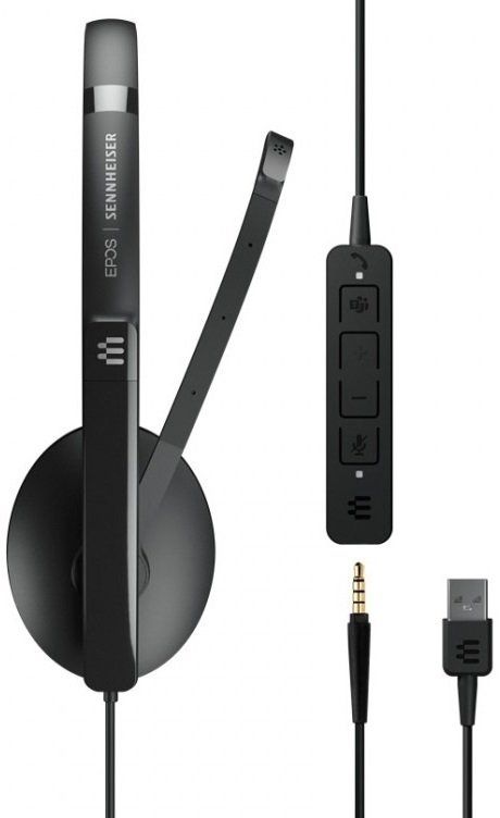 Гарнитура компьютерная моно On-Ear EPOS ADAPT 135T USB II, 3.5мм/USB, однонаправленный, сертификат Microsoft Teams, 1.8м, Черный