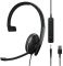 Гарнитура компьютерная моно On-Ear EPOS ADAPT 135T USB II, 3.5мм/USB, однонаправленный, сертификат Microsoft Teams, 1.8м, Черный