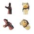 Игровой набор Same Toy Пальчиковый театр Бегемот и Лев, 2ед.