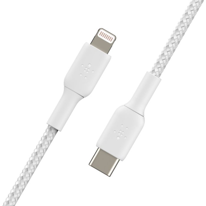 Кабель USB-C > Lightning зарядки/синхронизации Belkin 2м, 30Вт, Type-C, витой, белый