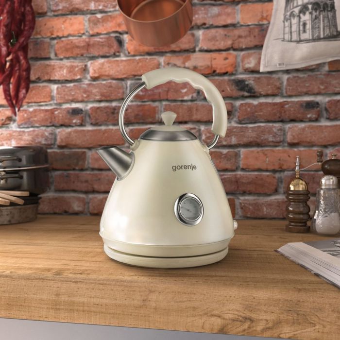 Электрочайник Gorenje 1.7л, пластик, бежевый