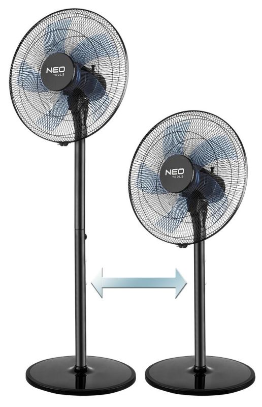 Вентилятор напольный Neo Tools NT01 профессиональный, 40см, 50Вт, опора круглая, двигатель медь 100%, чёрный