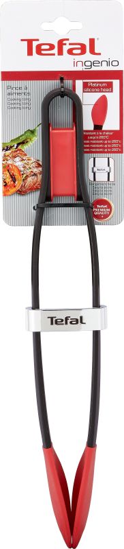 Щипці кухонні Tefal Ingenio, пластик, силікон, чорно-червоний