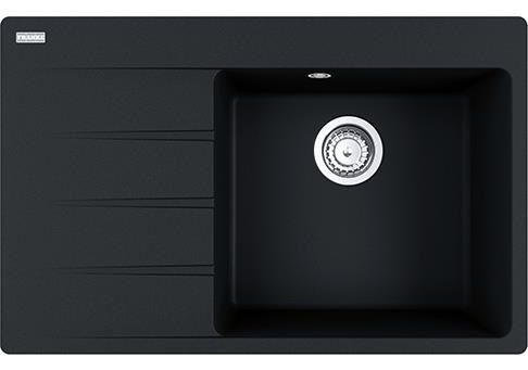 Мойка кухонная Franke Centro, фрагранит, прямоуг., с крылом, 780х500х200мм, чаша- 1, накладная, CNG 611-78 TL , оникс