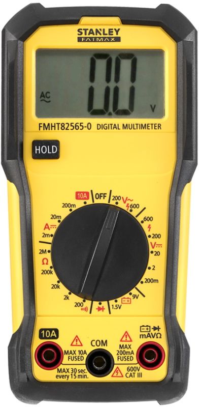Мультиметр цифровий Stanley FatMax, 0-600В, широкий РК-дисплей