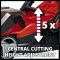 Газонокосарка акумуляторна Einhell PXC GE-CM 36/34-1 Li 36В(18+18) 33см 30л 20-65мм 11.9кг без АКБ та ЗП
