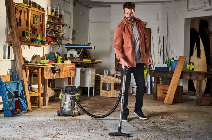 Пилосос акумуляторний професійний Ryobi ONE+ R18WDV-0 18В 82Вт 11.4кПа контейнер 18л 4.7кг без АКБ та ЗП