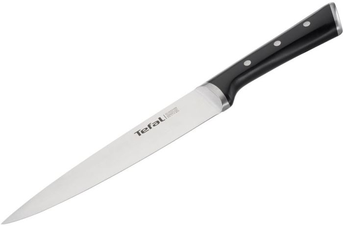 Кухонний ніж поварський Tefal Ice Force, 20см, нержавіюча сталь, пластик, чорний
