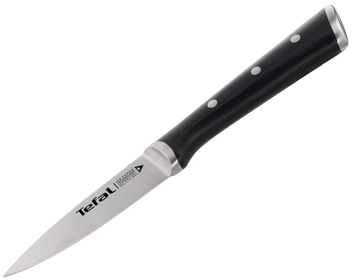 Кухонный нож для чистки овощей Tefal Ice Force, 9см, нержавеющая сталь, пластик, черный