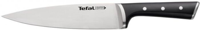 Кухонний ніж кухарський Tefal Ice Force, 20см, нержавіюча сталь, пластик, чорний