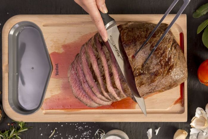Кухонний ніж кухарський Tefal Ice Force, 20см, нержавіюча сталь, пластик, чорний