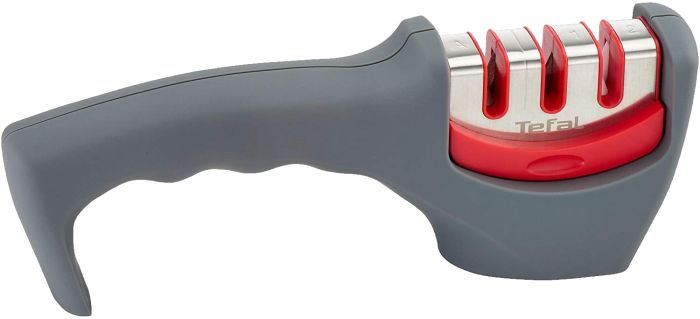Точилка для ножей Tefal Fresh Kitchen, нержавеющая сталь, пластик, серый