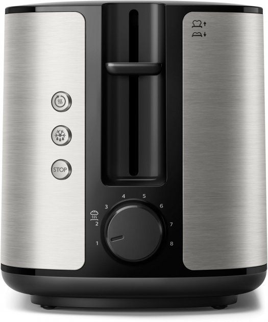 Тостер Philips WiWa Collection 950Вт, метал/пластик, чорний