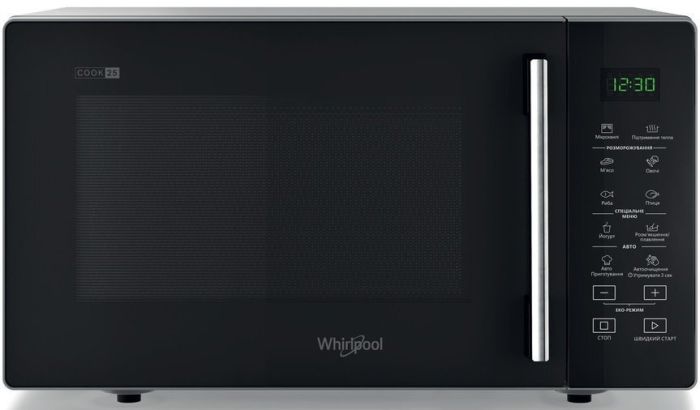 Микроволновая печь Whirlpool, 25л, электронное упр., 900Вт, дисплей, черный