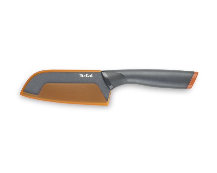 Кухонний ніж Сантоку Tefal Fresh Kitchen, 12см, з чохлом, нержавіюча сталь, пластик, сірий