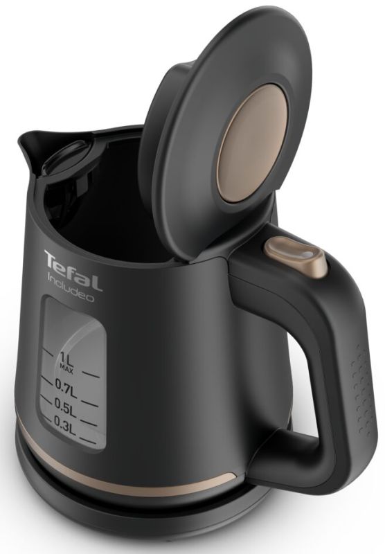 Электрочайник Tefal Includeo 1л, пластик, черный