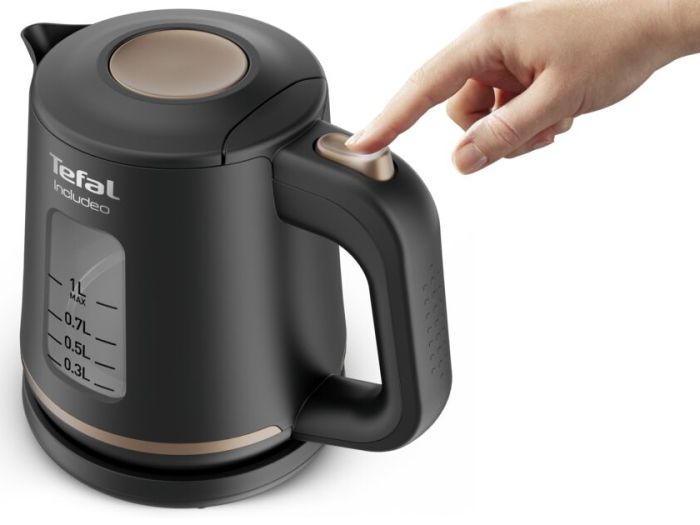 Электрочайник Tefal Includeo 1л, пластик, черный