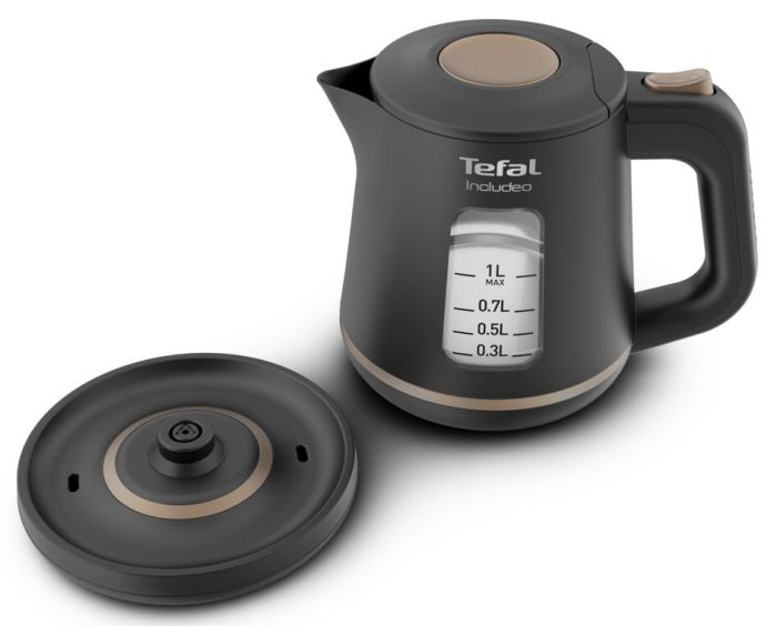 Электрочайник Tefal Includeo 1л, пластик, черный