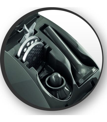 Мясорубка Tefal HVB Plus, 2000Вт, 2.6кг/мин, 3 решетки, насадка для колбас, кеббе, томатов, 5 терок, пластик/металл, черный