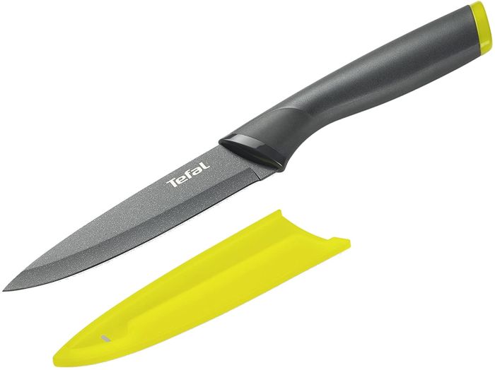 Кухонний ніж універсальний Tefal Fresh Kitchen, 12см, з чохлом, нержавіюча сталь, пластик, сірий