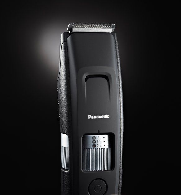 Триммер Panasonic для бороды и усов, сеть+акум., насадок-4, сталь, черный
