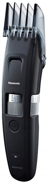 Триммер Panasonic для бороды и усов, сеть+акум., насадок-4, сталь, черный