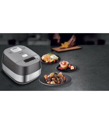 Мультиварка Tefal Expert Cook Induction, 1200Вт, чаша-5л, електронне керув., пластик, сірий