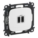 Розетка USB-С+USB-С Legrand Valena ALLURE, 3А, 5V, білий