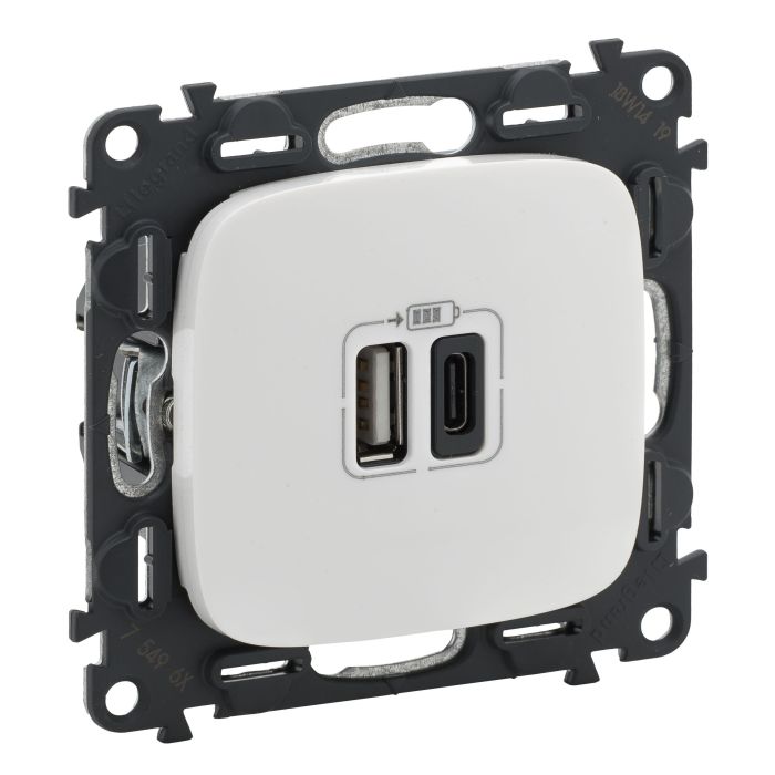 Розетка USB-A+USB-С Legrand Valena ALLURE, 3А, 5V, білий