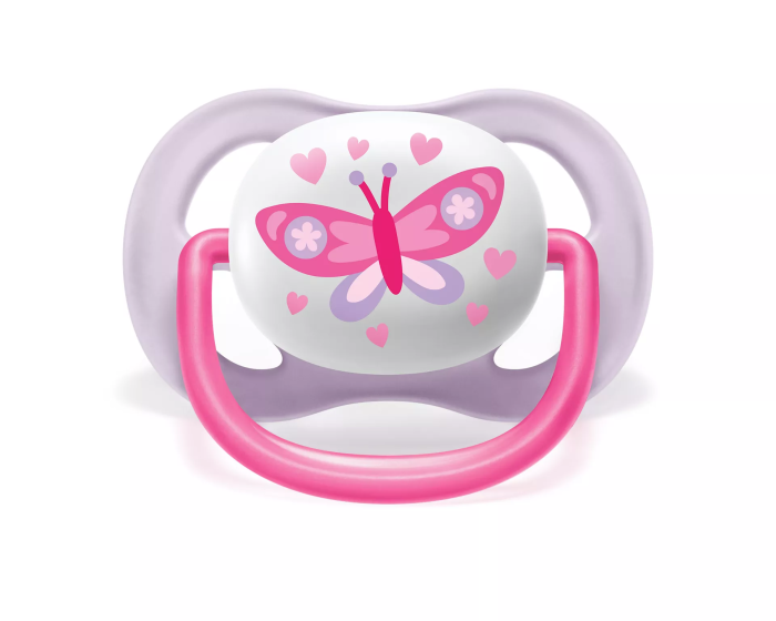Пустышка Avent Ultra Air I love 0-6мес, ортодонтическая, 2шт, для девочек