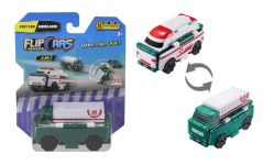 Машинка-трансформер Flip Cars 2в1 Міський транспорт, Вантажівка і Швидка допомога