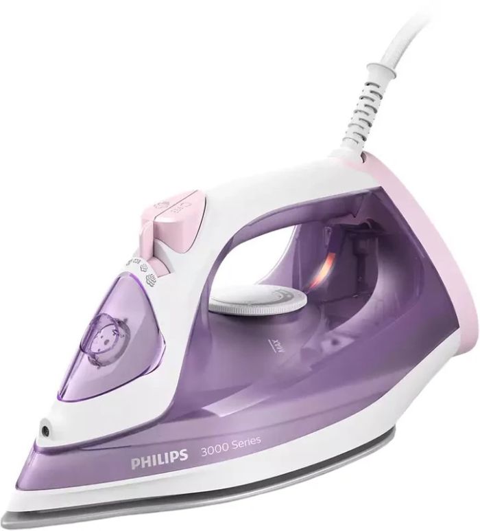 Утюг Philips 3000 Series, 2000Вт, 300мл, паровой удар -140гр, постоянный пар - 30гр, керам. подошва, пурпурный
