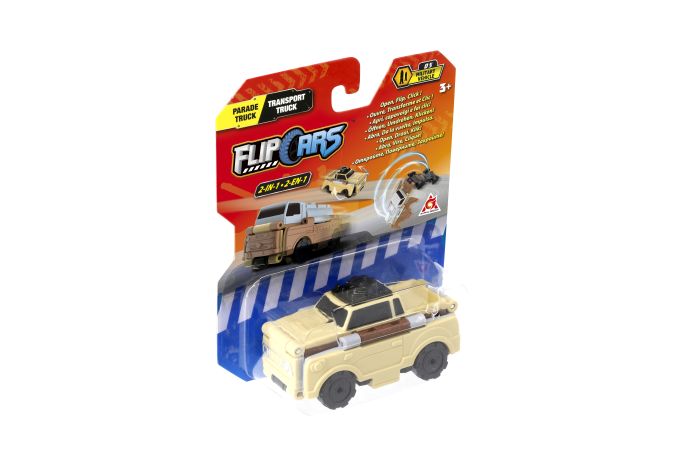 Машинка-трансформер Flip Cars 2в1 Військовий транспорт, Парадна вантажівка і Автоцистерна