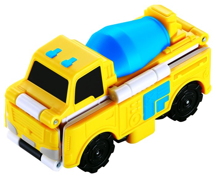 Машинка-трансформер Flip Cars 2 в 1 Строительный транспорт, Бетономешалка и Траншеекопатель
