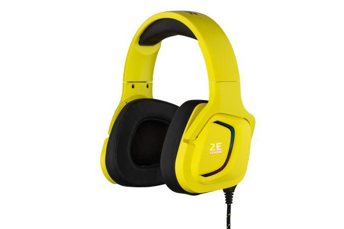 Гарнітура ігрова 2E GAMING HG340, 7.1, USB-A, RGB, 2м, жовтий